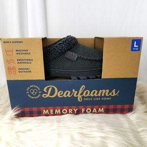 Dearfoams men's memory foam slipper microsuede